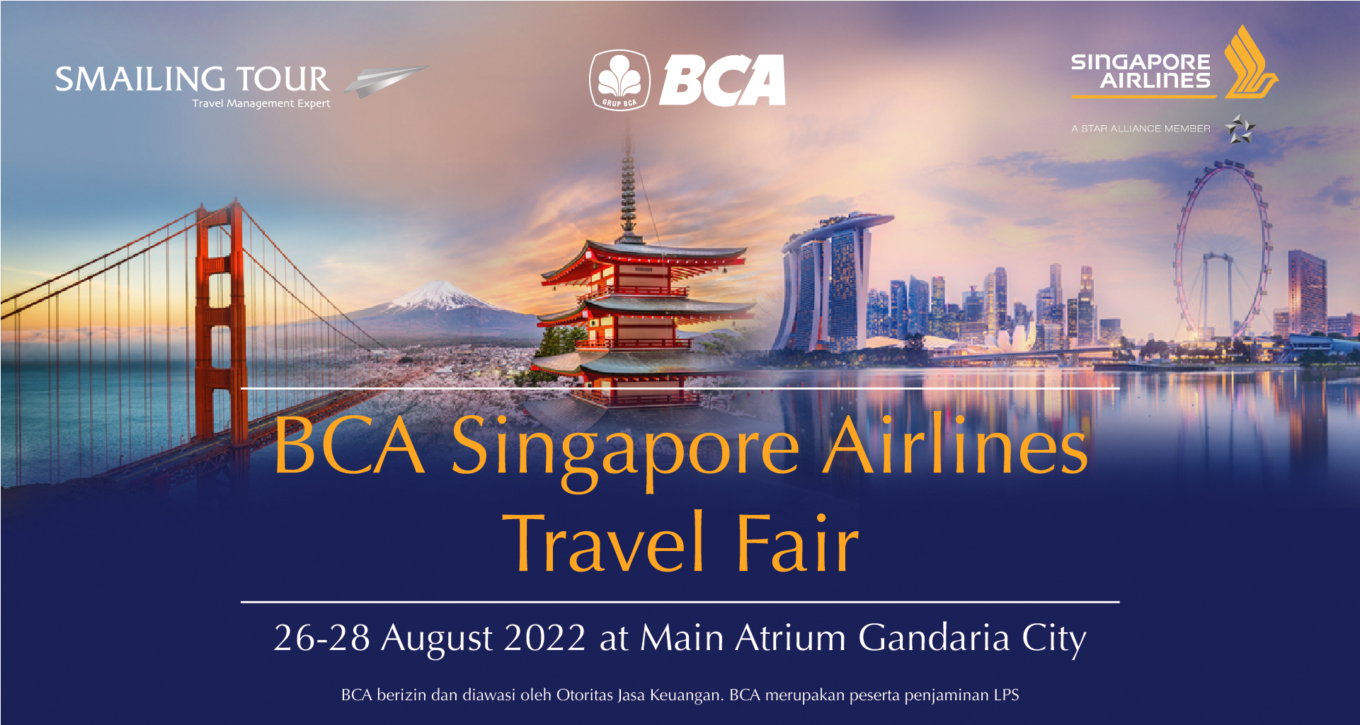 BCA Singapore Airlines Travel Fair 26-28 Aug 2022